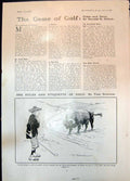 Old Print Rules Golf Tom Browne Bull Golfers Bridge Burn St Andrews 1906 20th