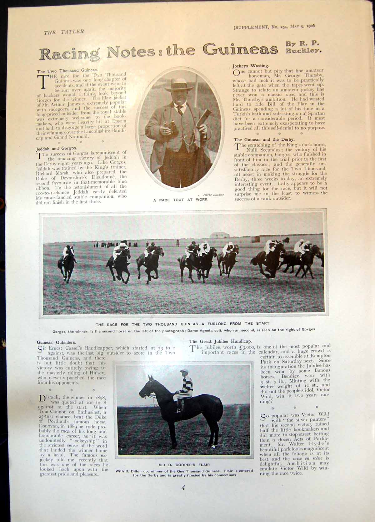 Old Race 2000 Guineas Gorgos Sir D Coopers Flair Rules Golf T Browne