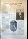 Antique Old Print Cricket F Jackson Sir Edgar Vincents Donnetta Horse 1906 20th