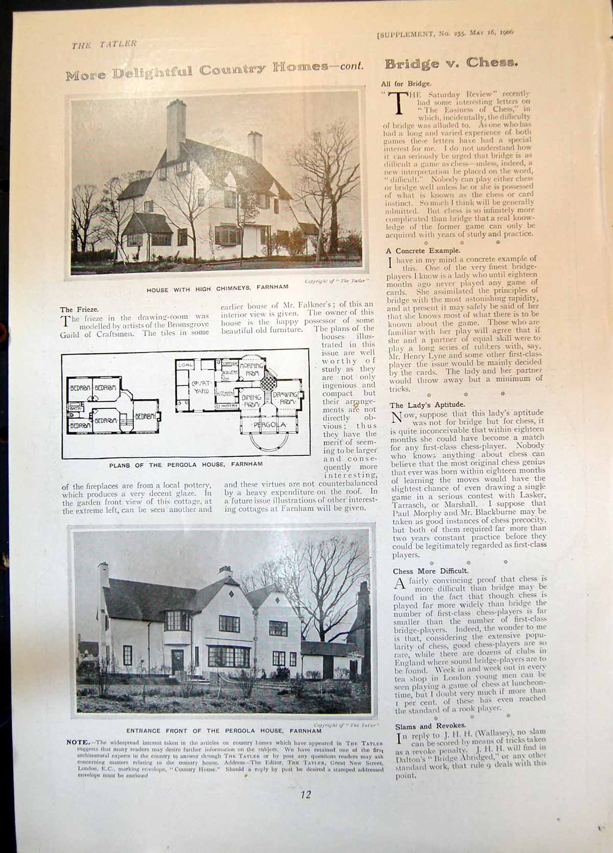 Old House High Chimneys Farnham Plans Entrance Pergola Ho Farnham 190 20th