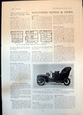Antique Old Print Plan Dial House Alterations 30-35 Hp Metallurgique Car 1906