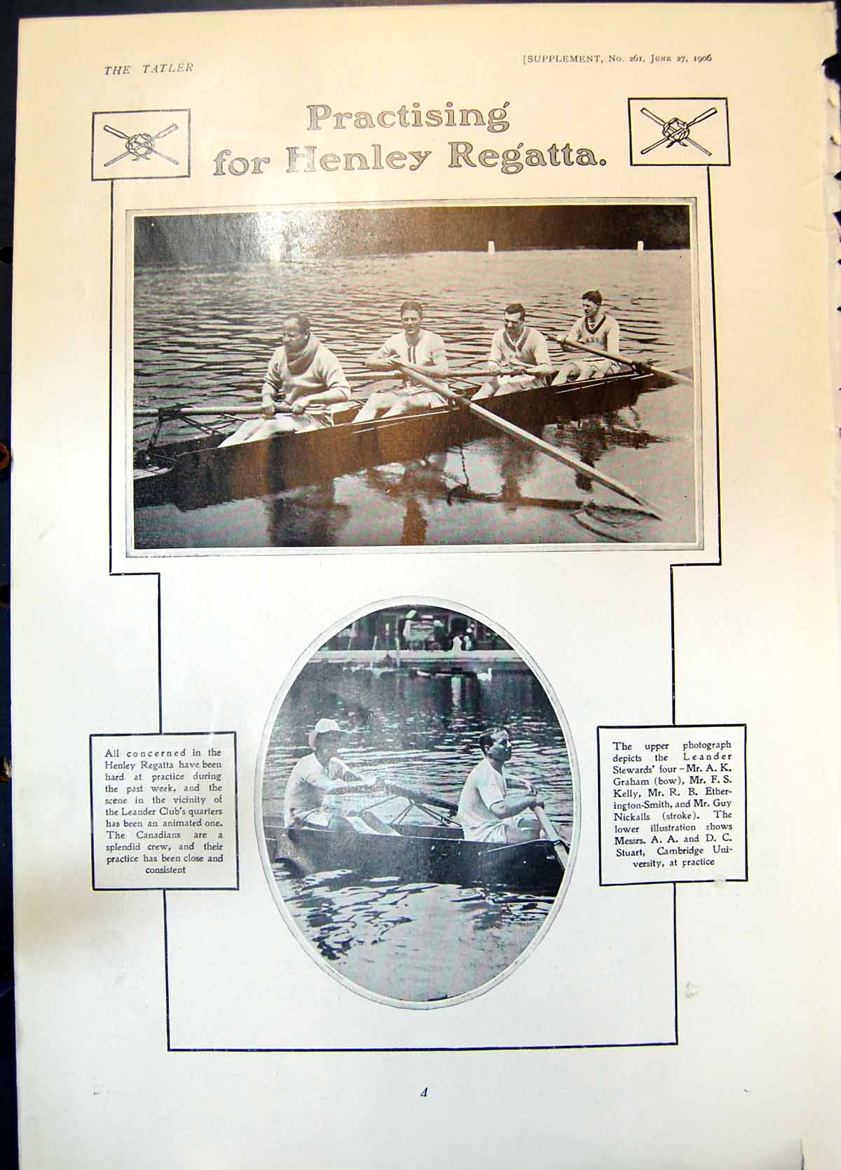 Old Henley Regatta A Graham F Kelly Open Golf Muirfield J Graham 1906 20th