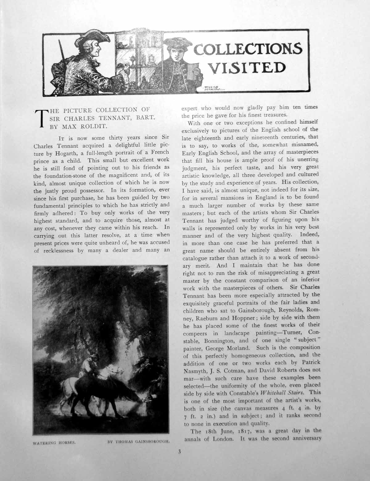 Original Old Antique Print Picture Collection Sir Charles TennantPages 1901