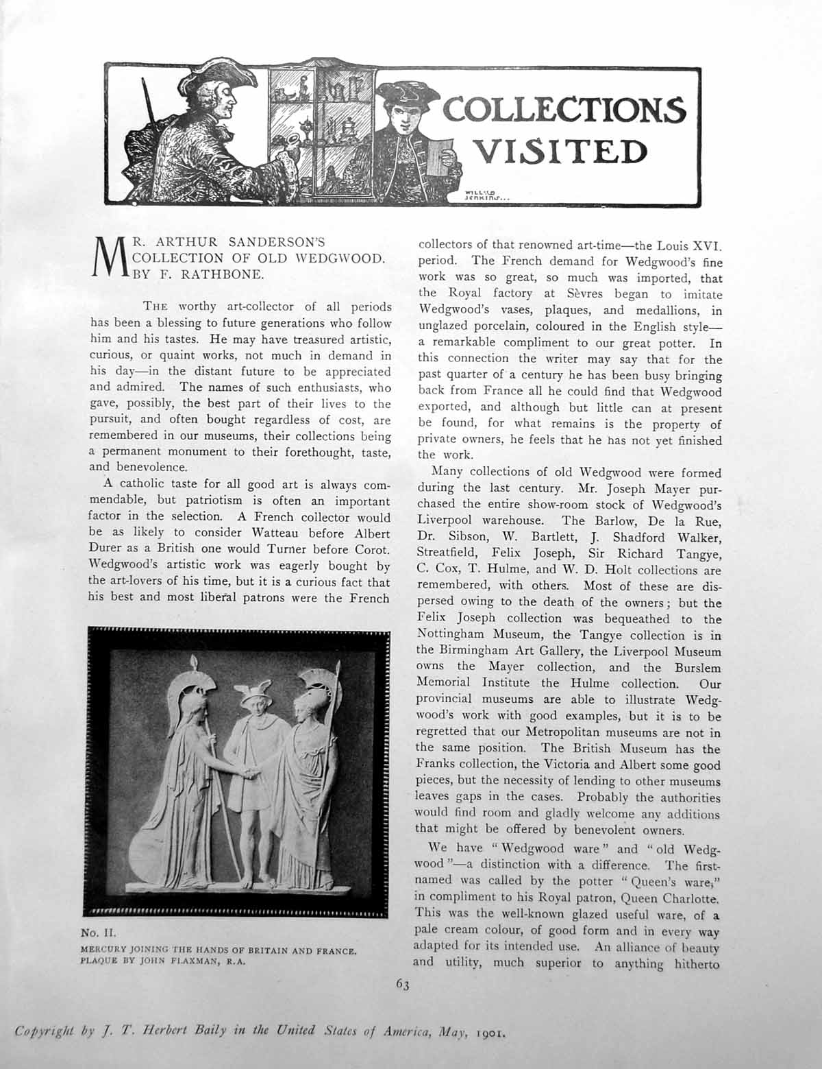 Old Antique Print Mr Arthur Sanderson'S Collection WedgewoodPages 1901