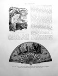 Old Print Fans Carved Pearl Watercolour Painted Chicken SkinPages 1901