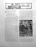 Antique Old Print A Collection Needlework Pictures Tent-StitchPages 1901