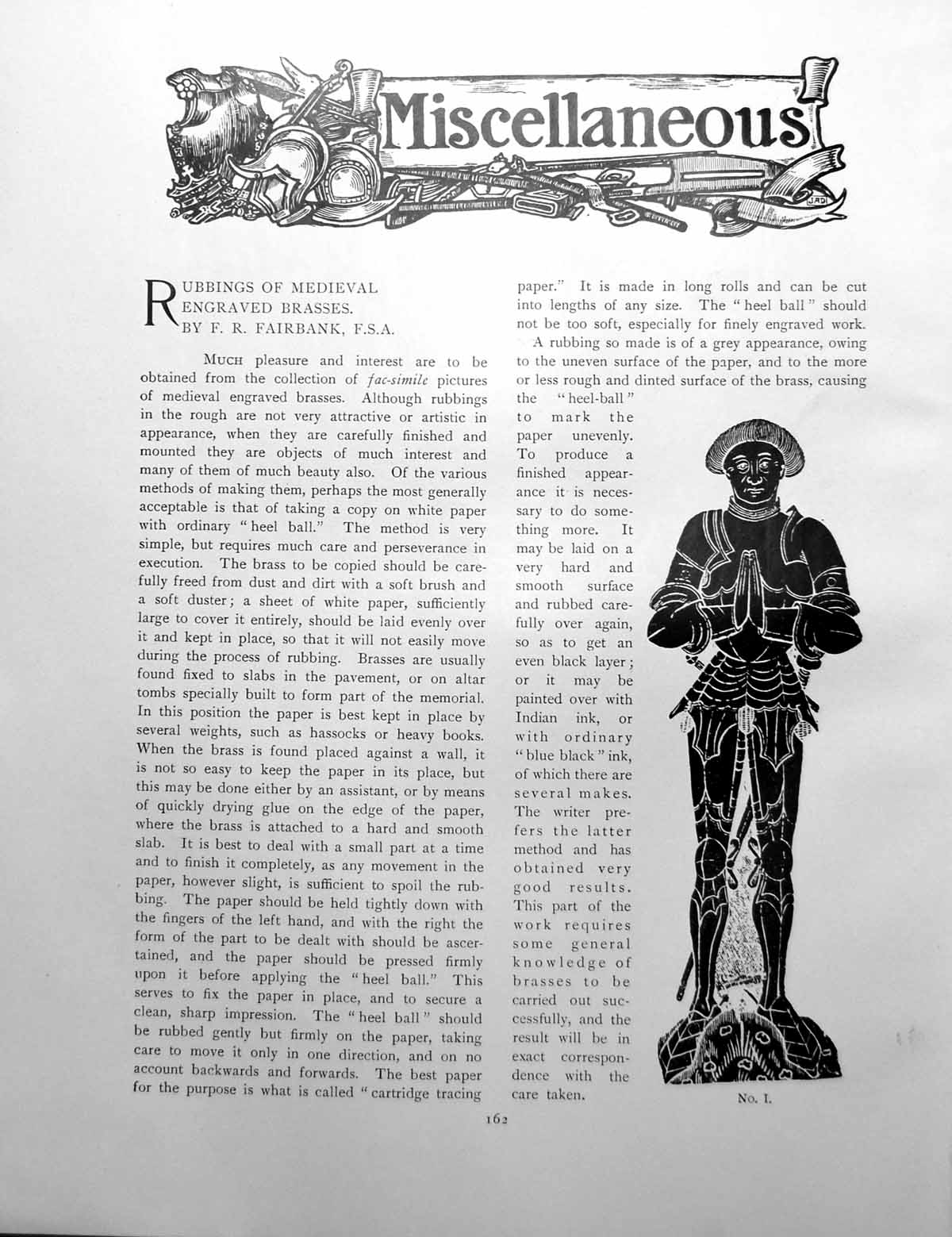 Antique Print Miscellaneous Rubbings Medieval Engraved BrassesPages 1901