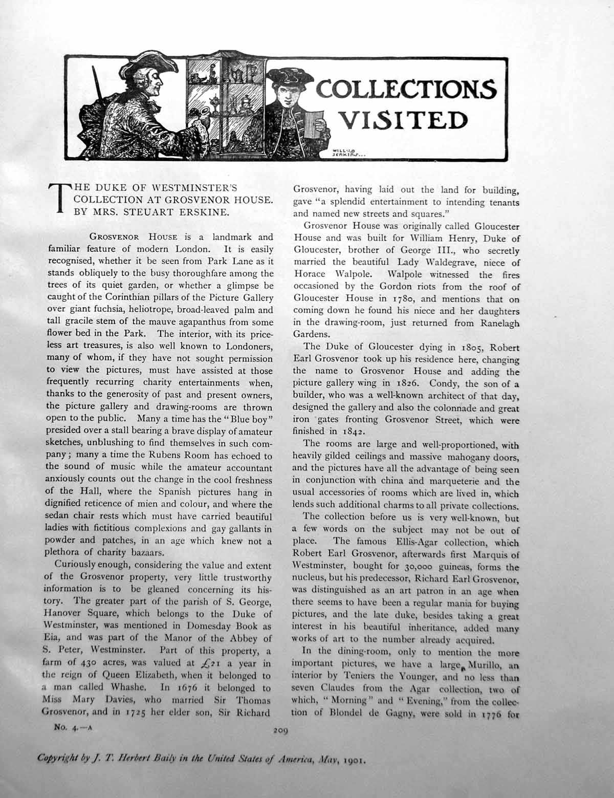 Antique Old Print Duke Westminster'S Collection Grosvenor HousePages 1901