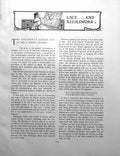 Old Antique Print The Evolution Alencon Lace Raised VenetianPages 1901