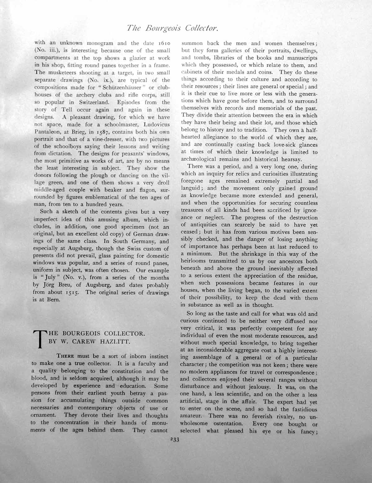 Original Old Antique Print The Bourgeois CollectorPage 1901