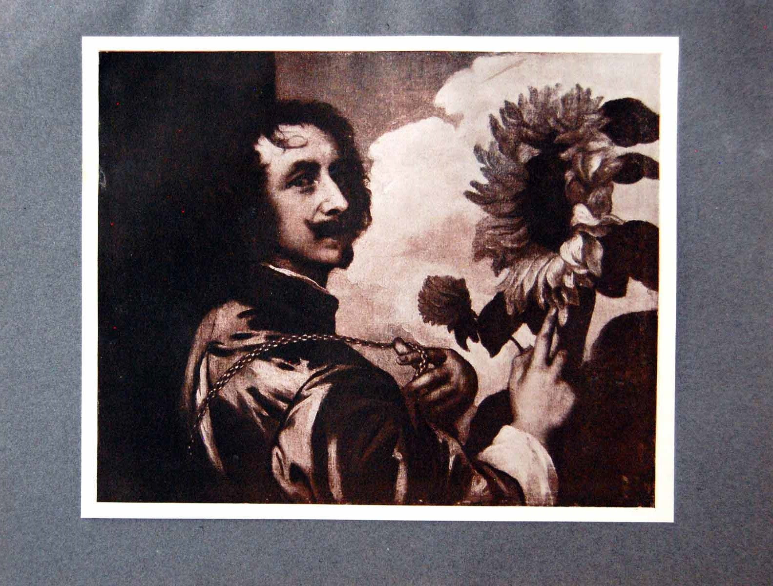 Original Old Antique Print Portrait The Artist Sir Anthony Vandyke 1901 20th