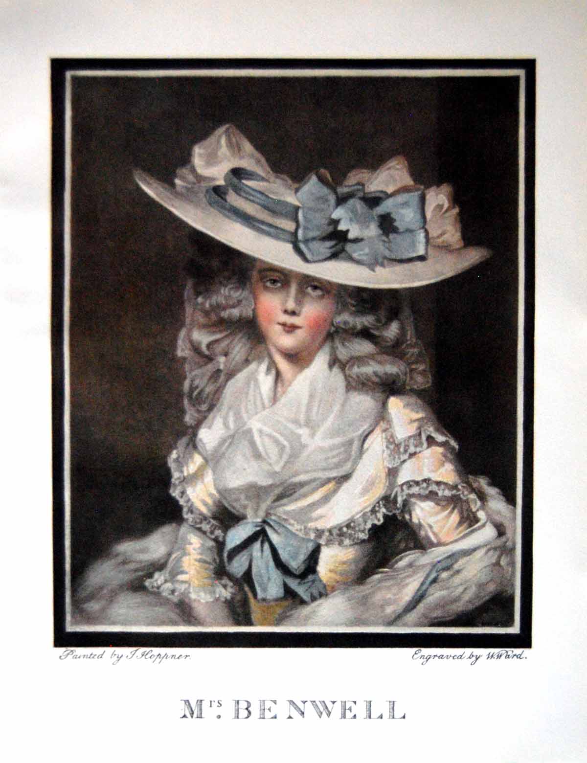 Old Antique Print Mrs Benwell Fac-Simile Colour W Ward After Hoppner 1901 20th