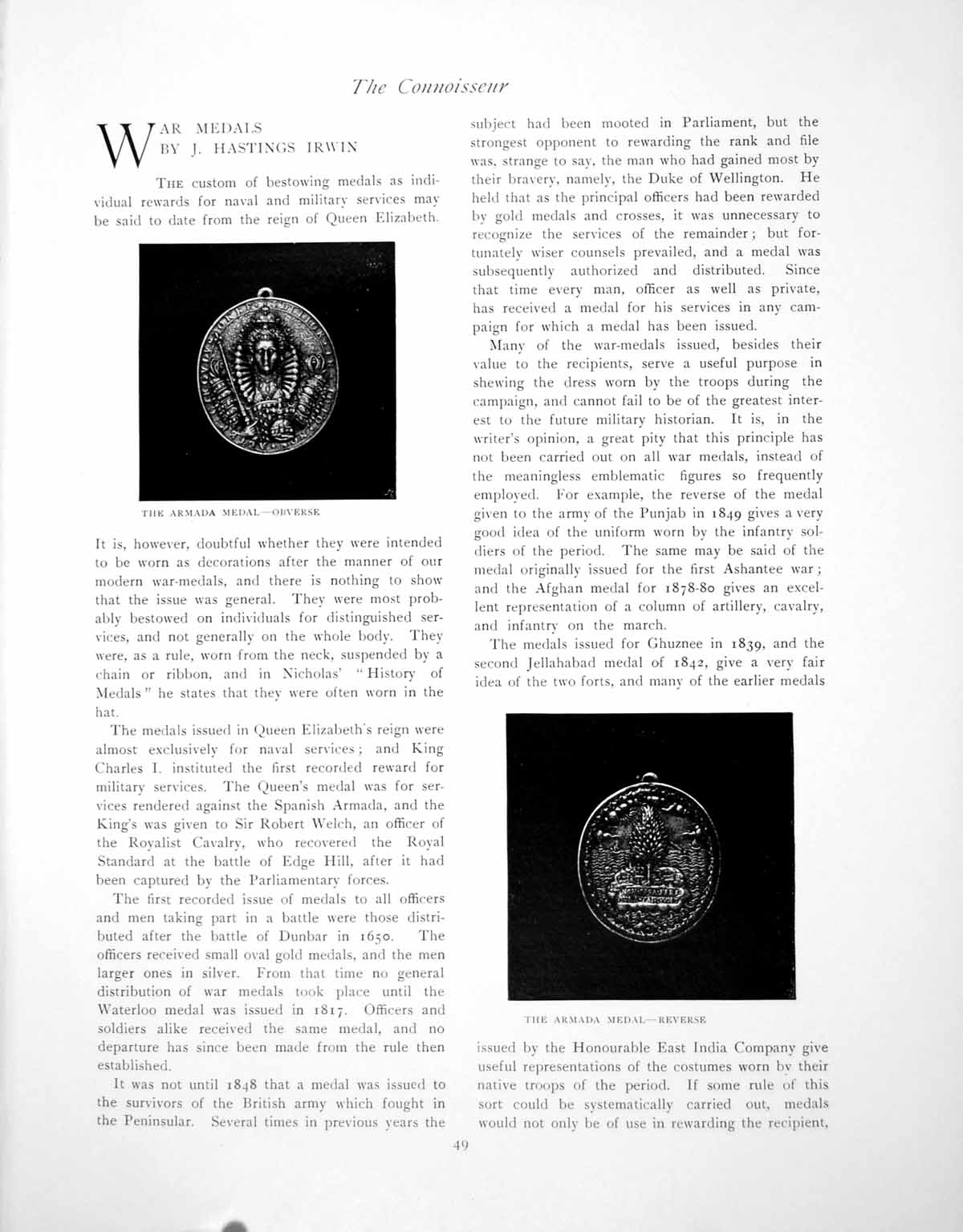 Old Antique Print War Medals Armada Obverse Reverse WaterlooPage 1902