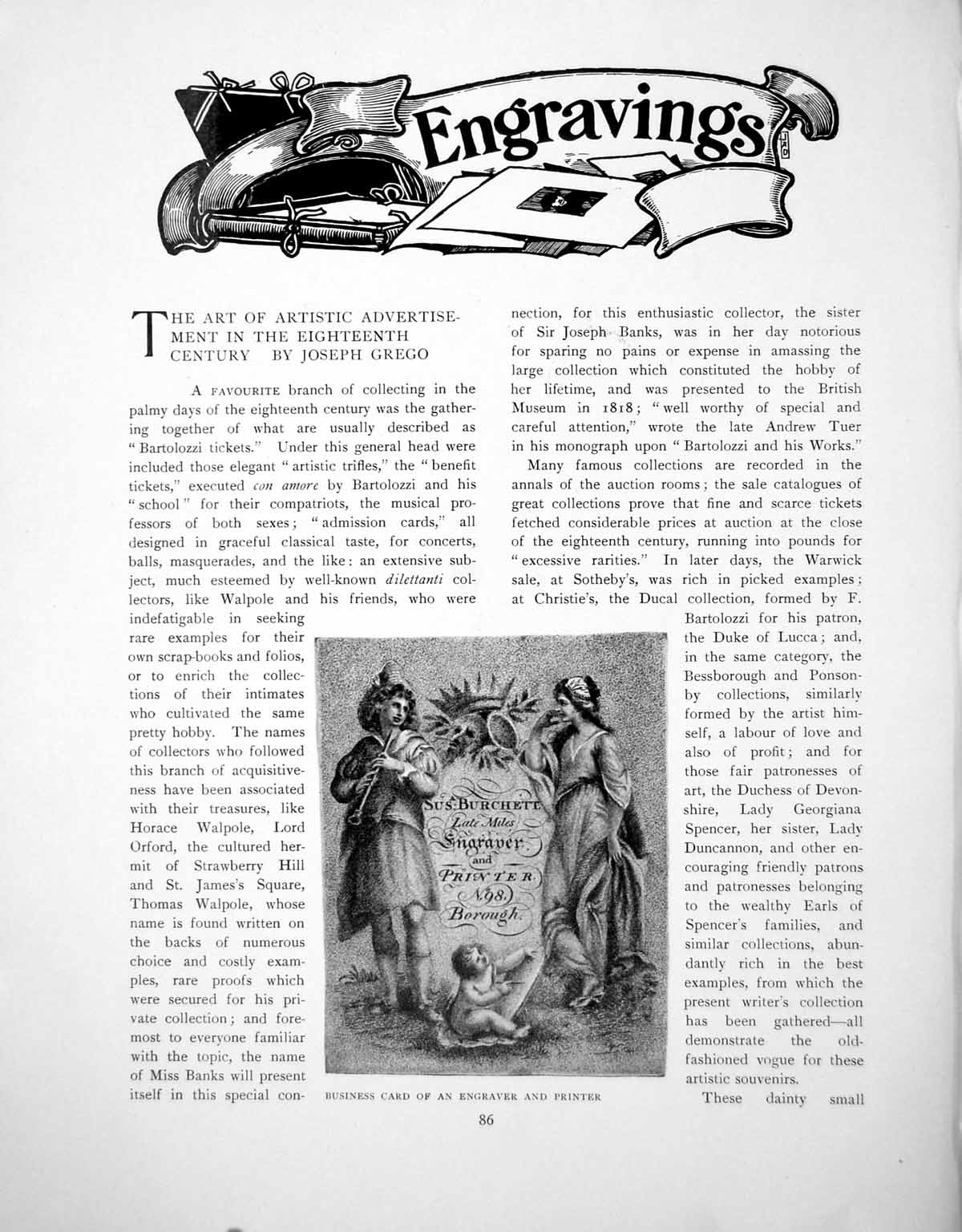 Antique Print Art Artistic Advertisment In Eighteenth CenturyPages 1902