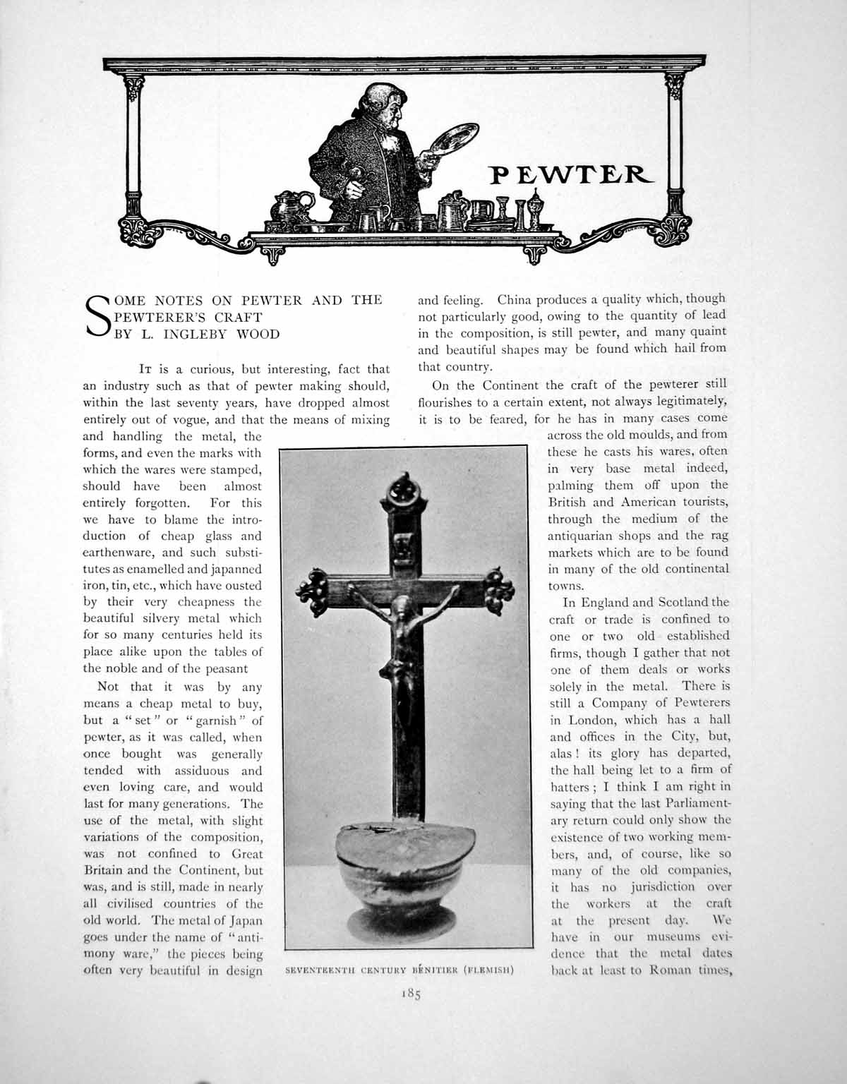 Antique Old Print Some Notes On Pewter And The Pewterer'S CraftPages 1902