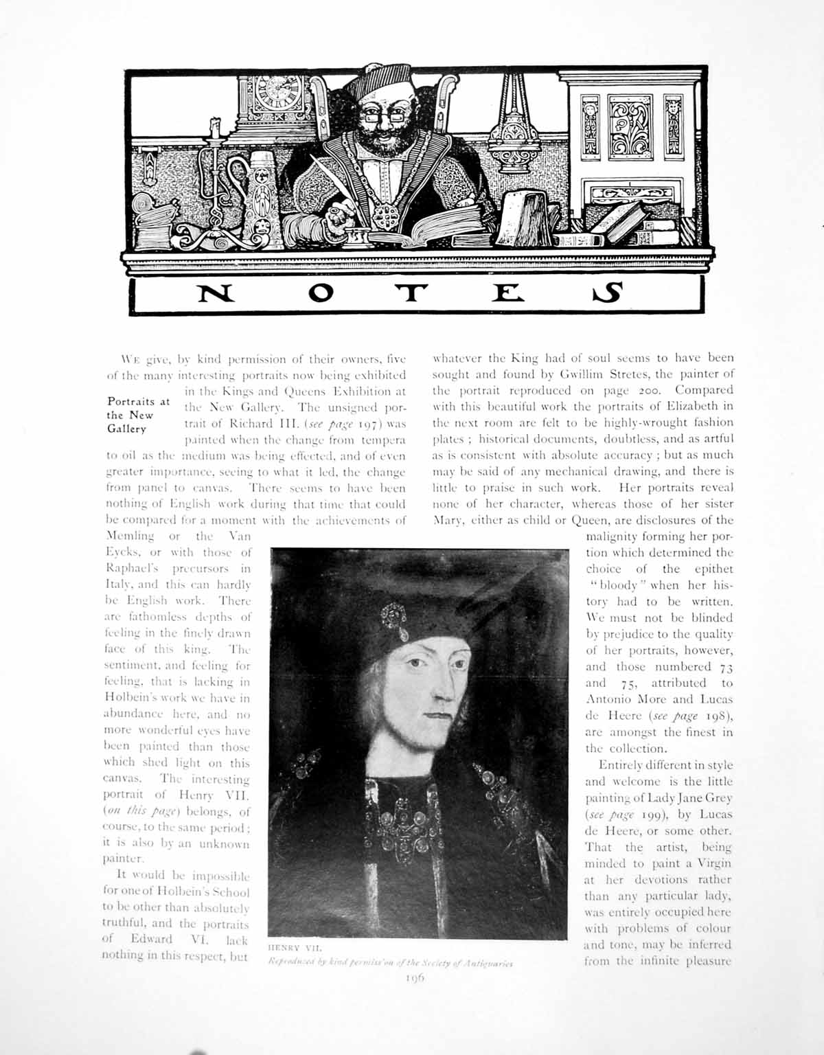Old Print Henry Vii Richard Iii Queen Mary I Lady Jane GreyPages 1902