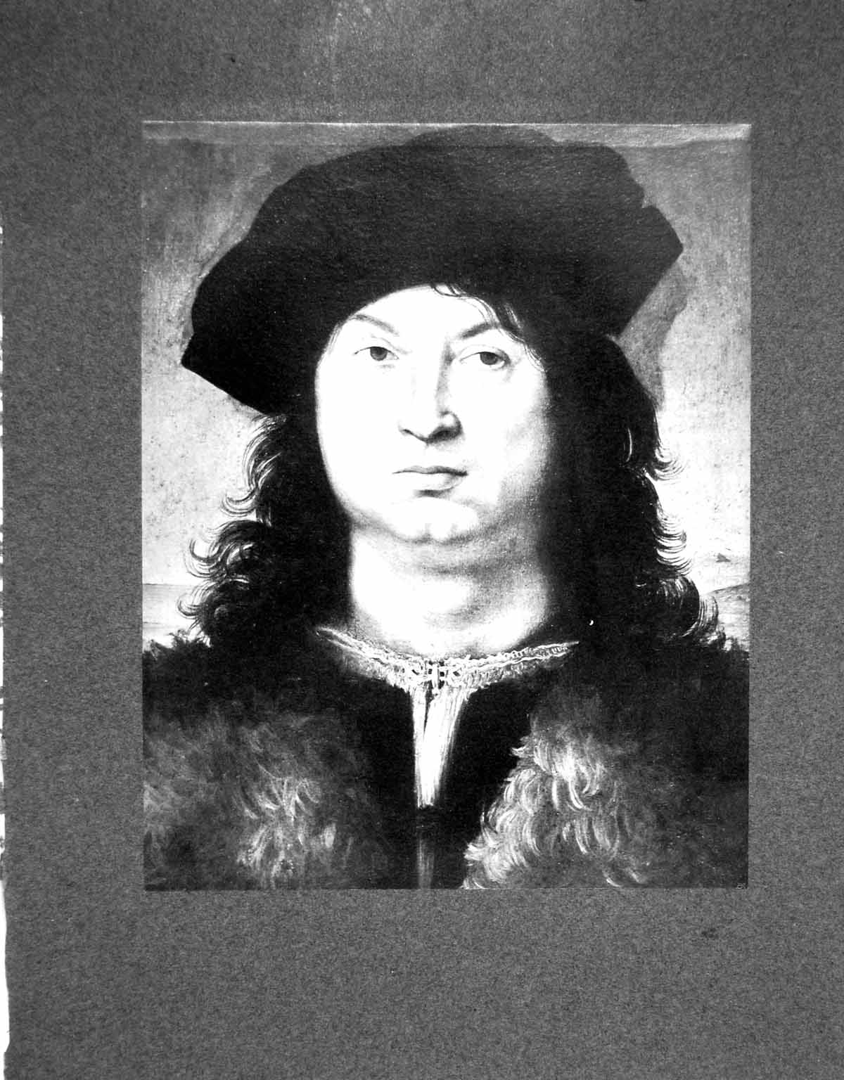 Antique Old Print Portrait Man Variously Attributed To Perugino & Sanzio 1902