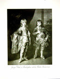 Antique Old Print George Duke Buckingham And Brother Francis Villiers 1902 20th