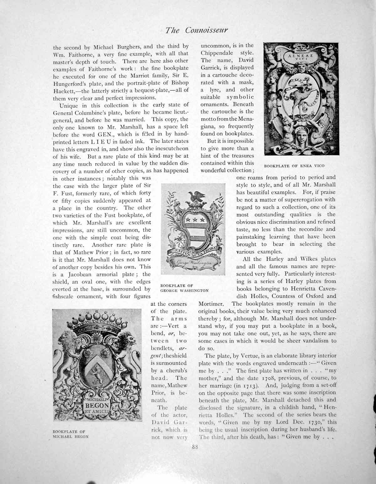Antique Print Mr Julian Marshall'S Bookplates Tomas Gore PepysPages 1902