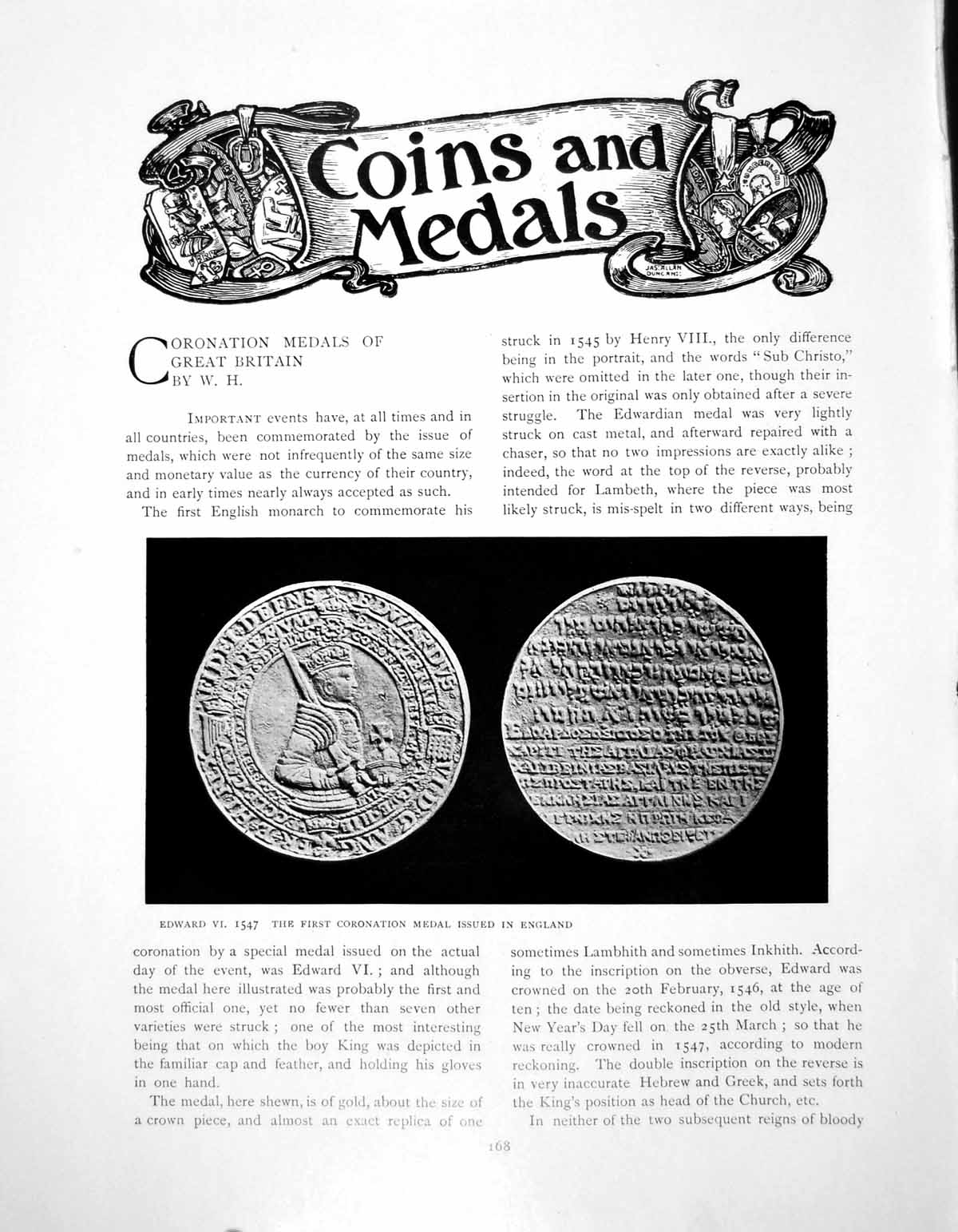 Old Antique Print Coronation Medals Great Britain Edward ViPages 1902