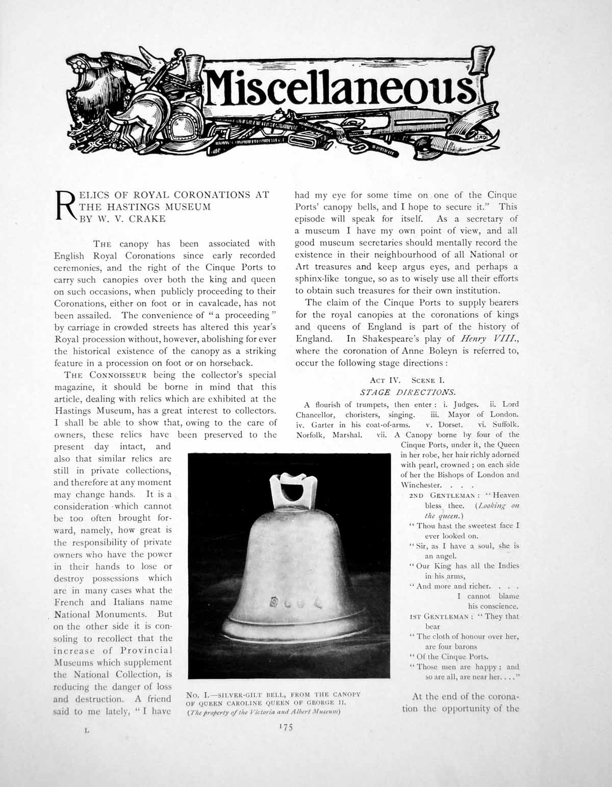 Antique Old Print Relics Royal Coronations At Hastings MuseumPages 1902