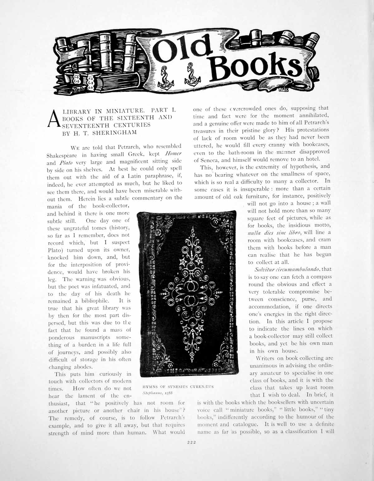 Antique Old Print Library In Miniature I Books C16Th And C17ThPages 1902