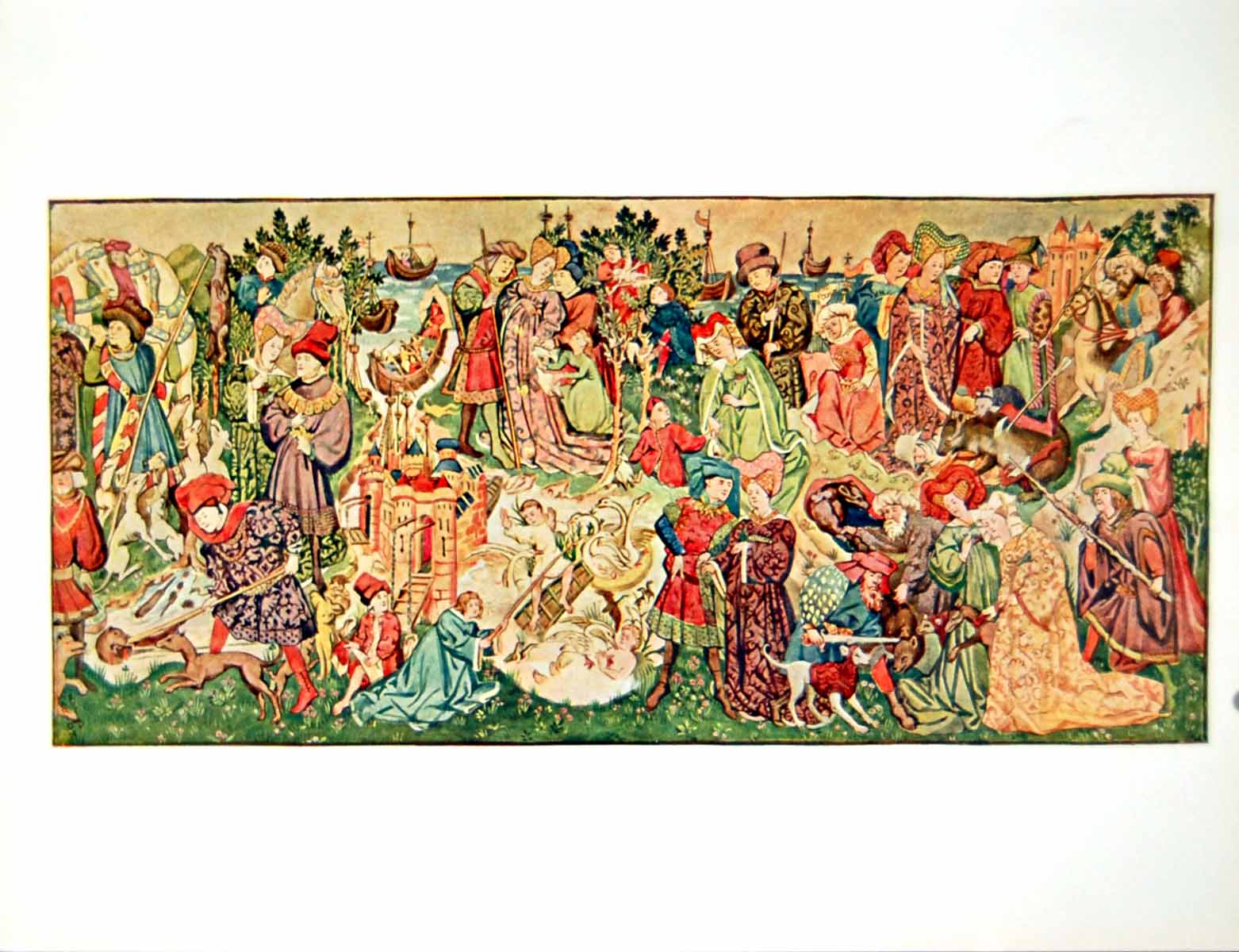 Old Antique Print The First Restored Panel The Hardwicke Tapestries 1902 20th
