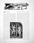 Original Old Antique Print Albrecht Durer Engravings Adam And EvePages 1902
