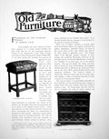 Old Antique Print Furniture The Jacobean Period Stool ChestPages 1902