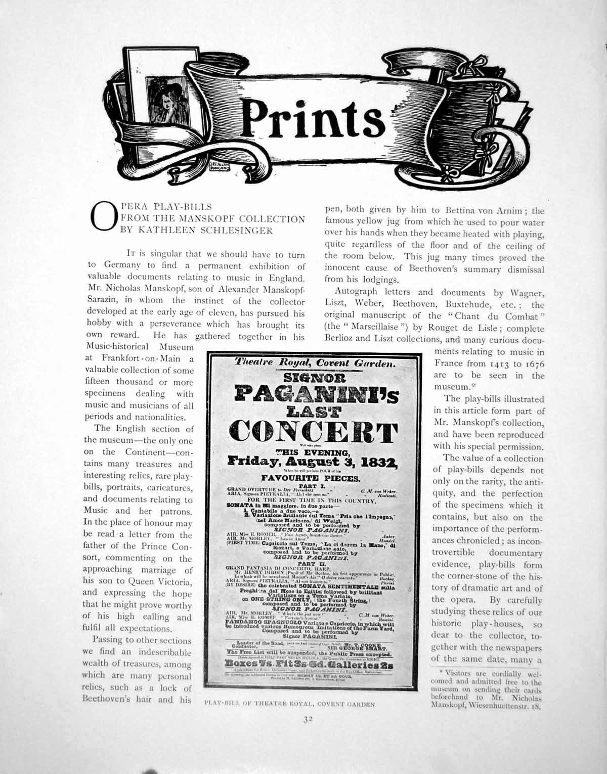 Antique Old Print Opera Play Bills From The Manskpf CollectionPages 1902