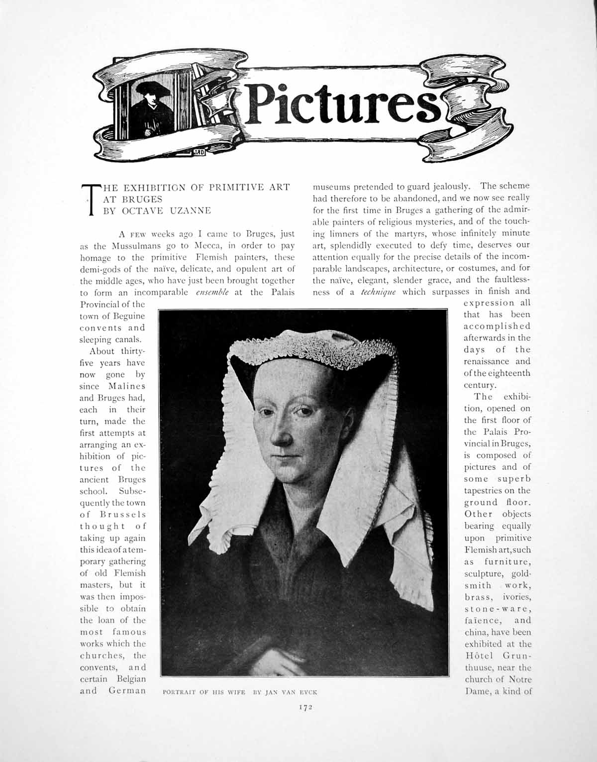 Old Print Exhibition Primitive Art Bruges Wife Jan Van EyckPages 1902