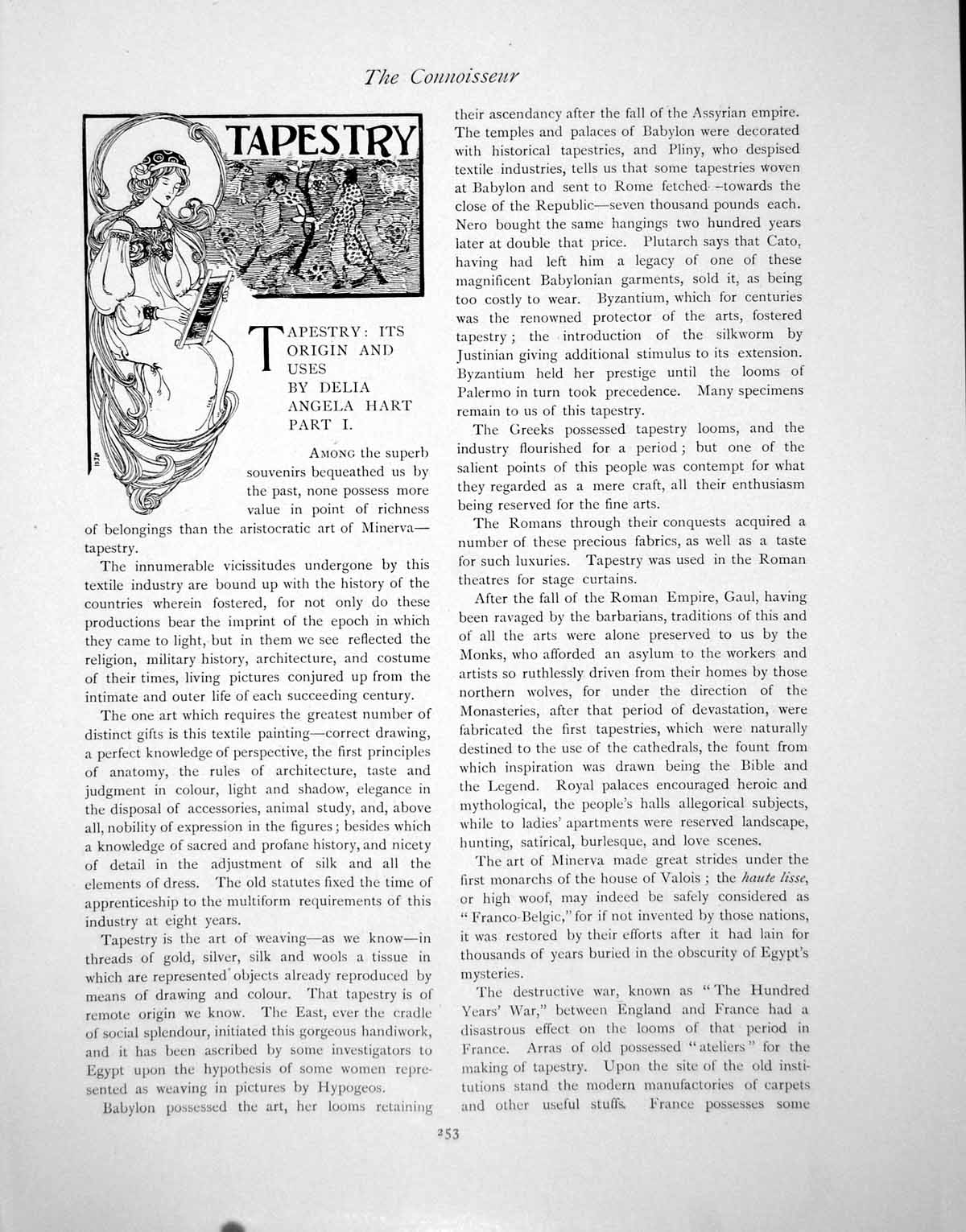 Antique Old Print Tapestry Its Origin And Uses Part The BayeuxPages 1902
