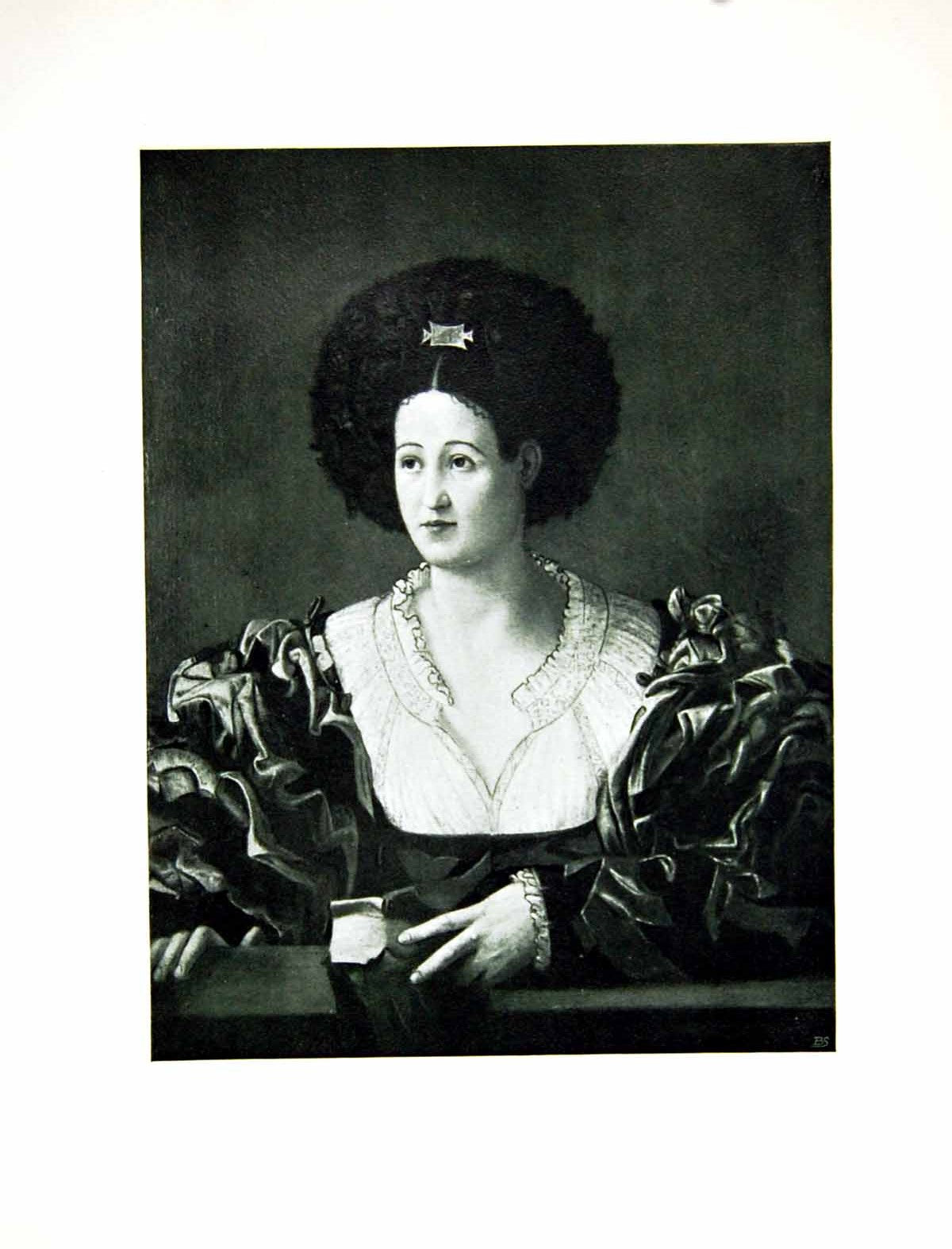 Antique Old Print Portrait A Lady Picture Cavazzuola Morelli Collection 1902