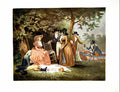 Antique Old Print Anglers' Repast Mezzotint William Ward After G Morland 1902
