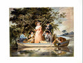 Old Print A Party Angling Mezzotint G Keating Aafter George Morland 1902 20th