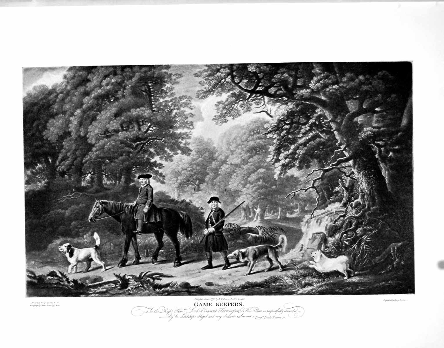 Antique Old Print Gamekeepers Engraving Henry Birche Painting G Stubbs 1902