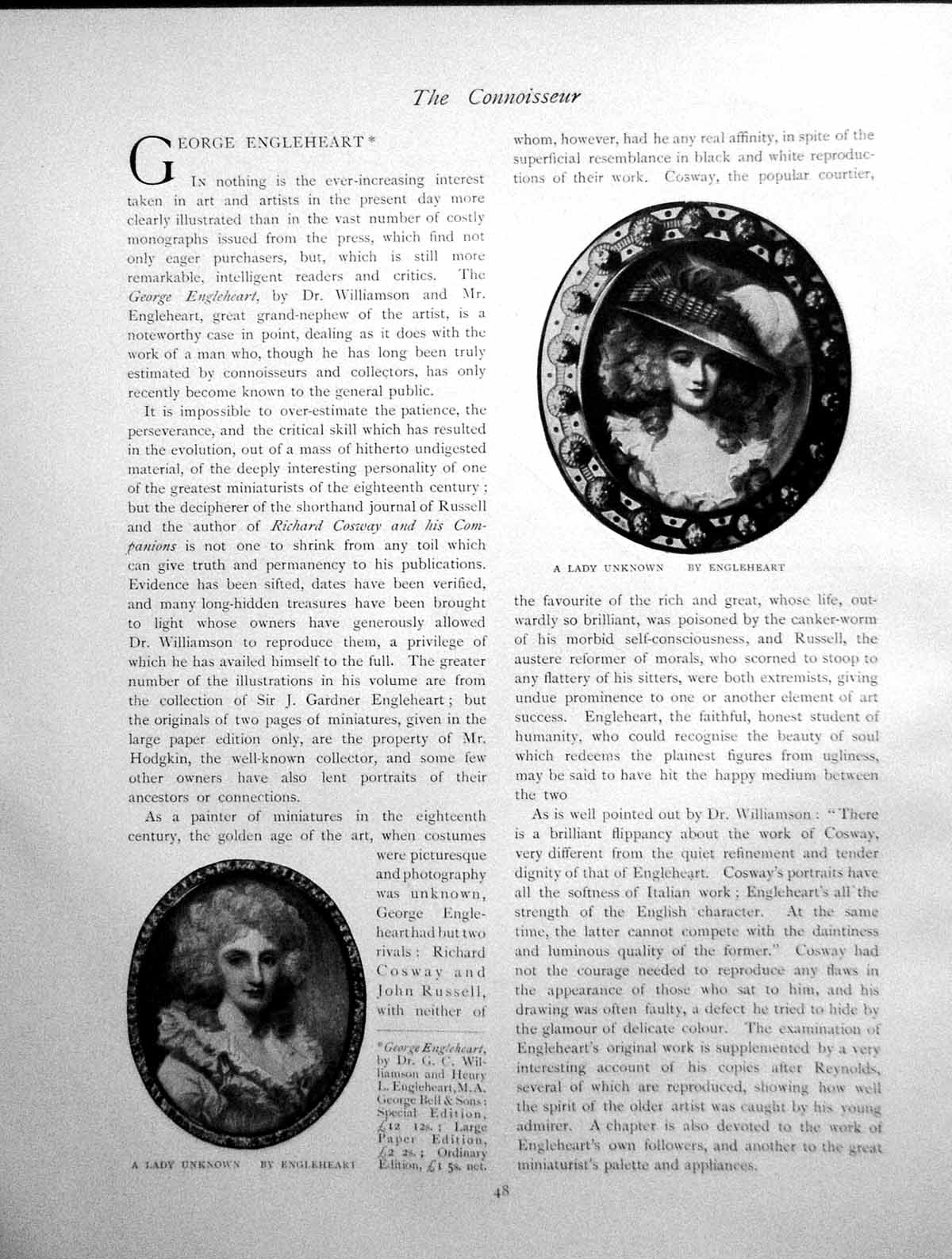 Old Print George Engleheart Lady Unknown Portraits Bank NotePage 1903
