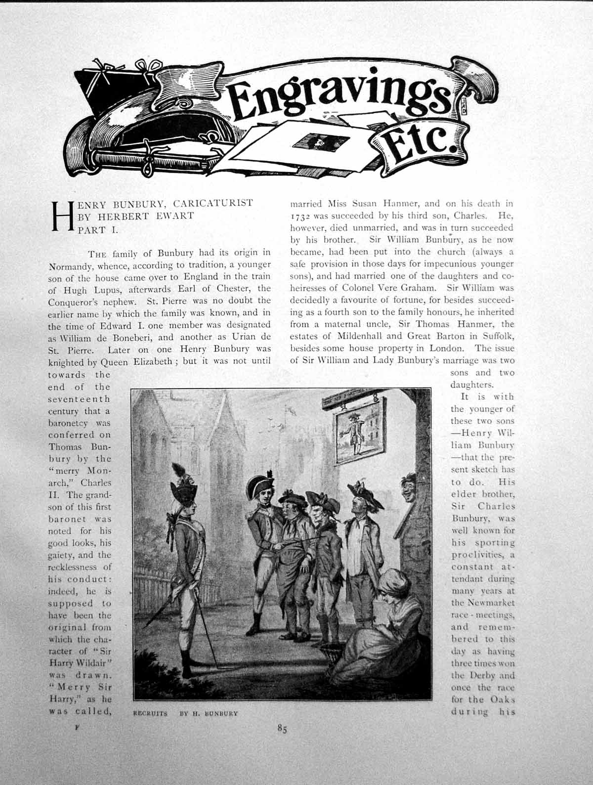 Antique Old Print Henry Bunbury Caricaturist Part I EngravingsPages 1903