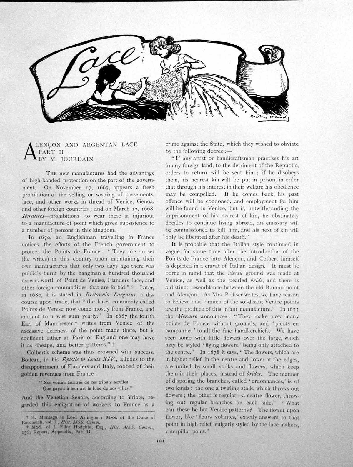 Old Alencon Argentan Lace Part Ii Border Early Louis XvPages 1903