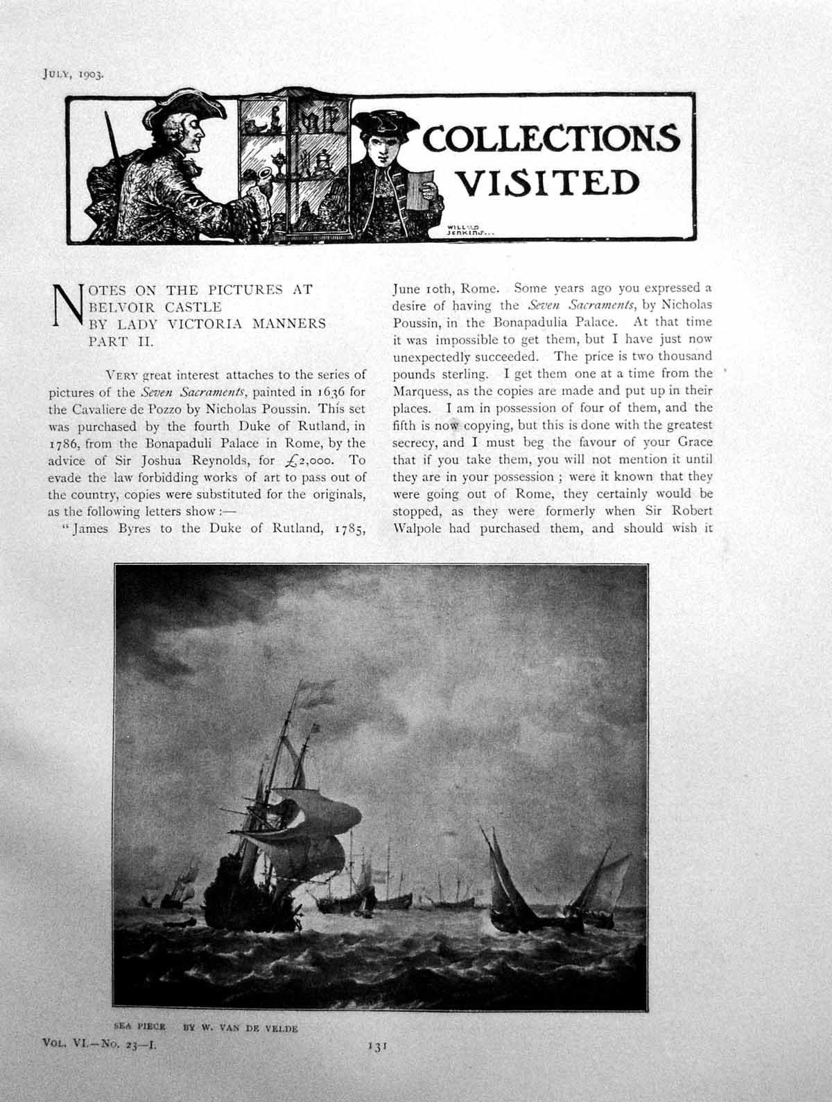 Antique Print Notes On The Pictures At Belvoir Castle Part IiPages 1903