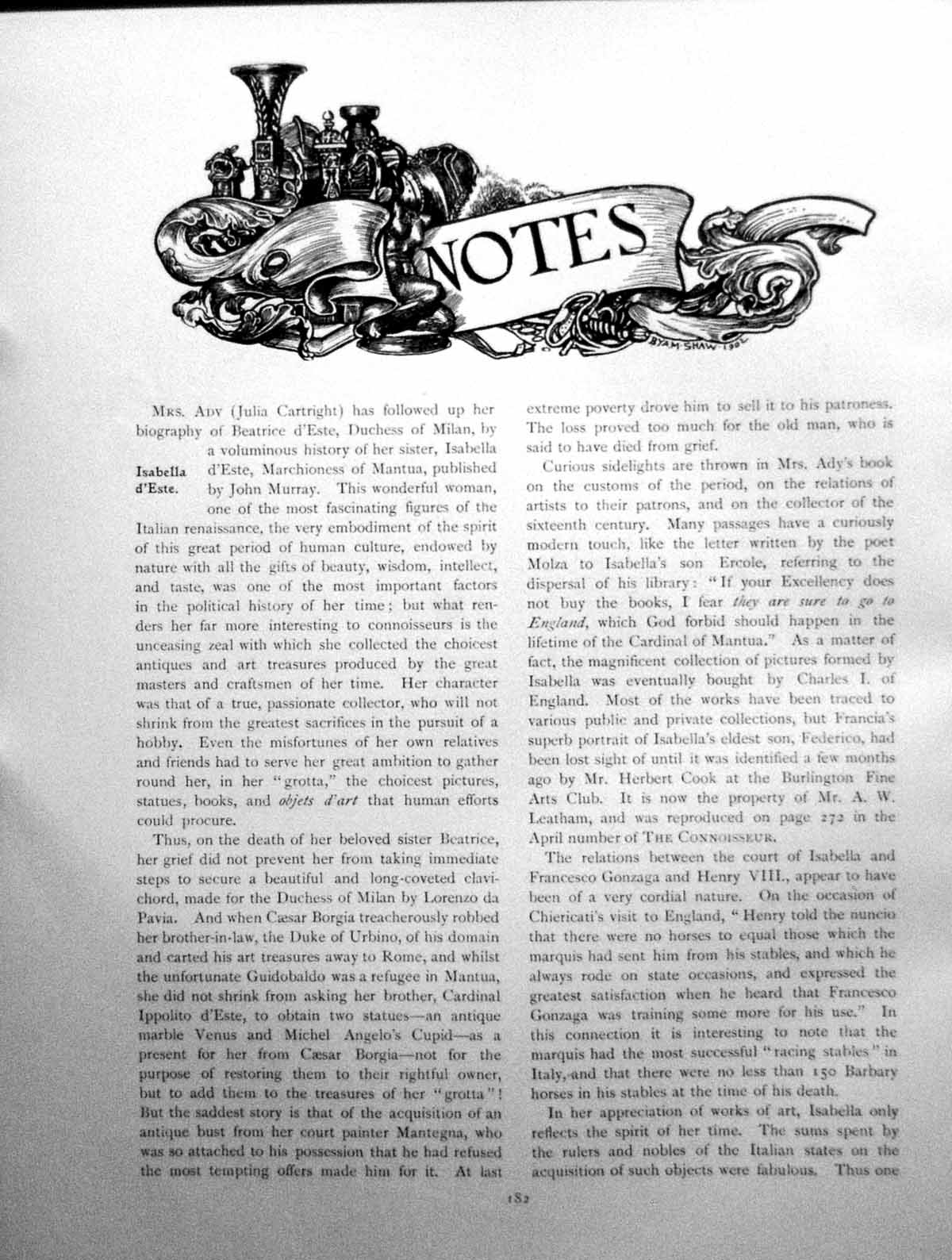 Antique Old Print Notes Stamps Elisabetta Gonzaga Duchess UrbinoPages 1903