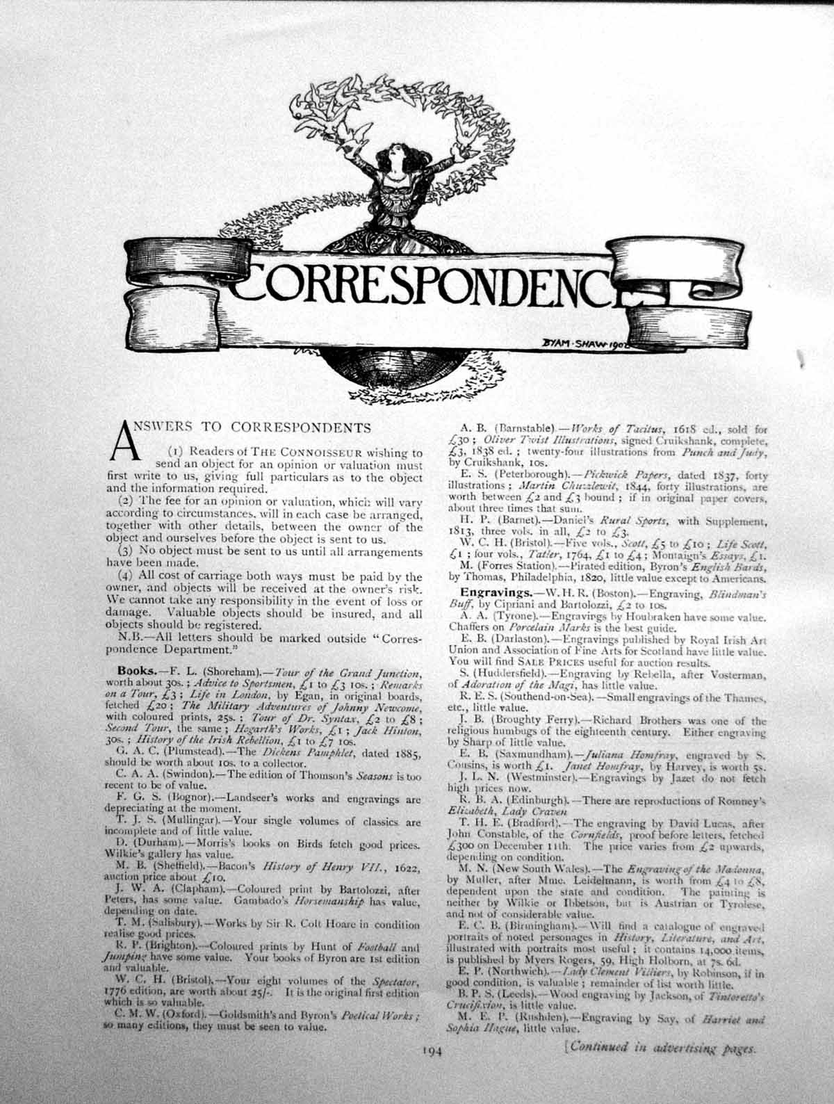 Antique Old Print Correspondence Lady Birds Saleroom Objets D'ArtPage 1903