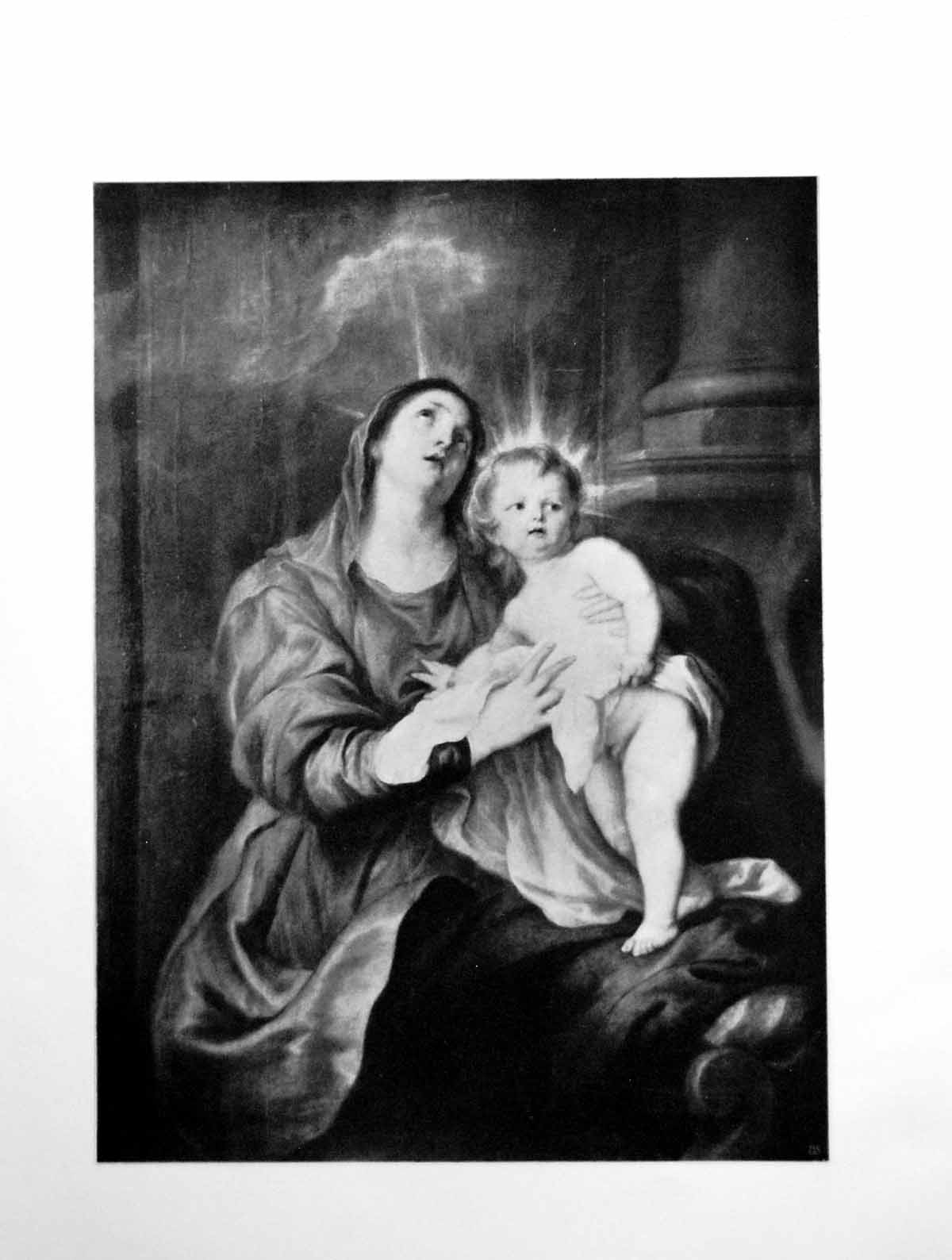 Original Old Antique Print Madonna With The Infant Saviour Ant. Van Dyck 1903
