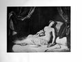 Original Old Antique Print The Death Cleopatra By Guercino Semi Clad Asp 1903