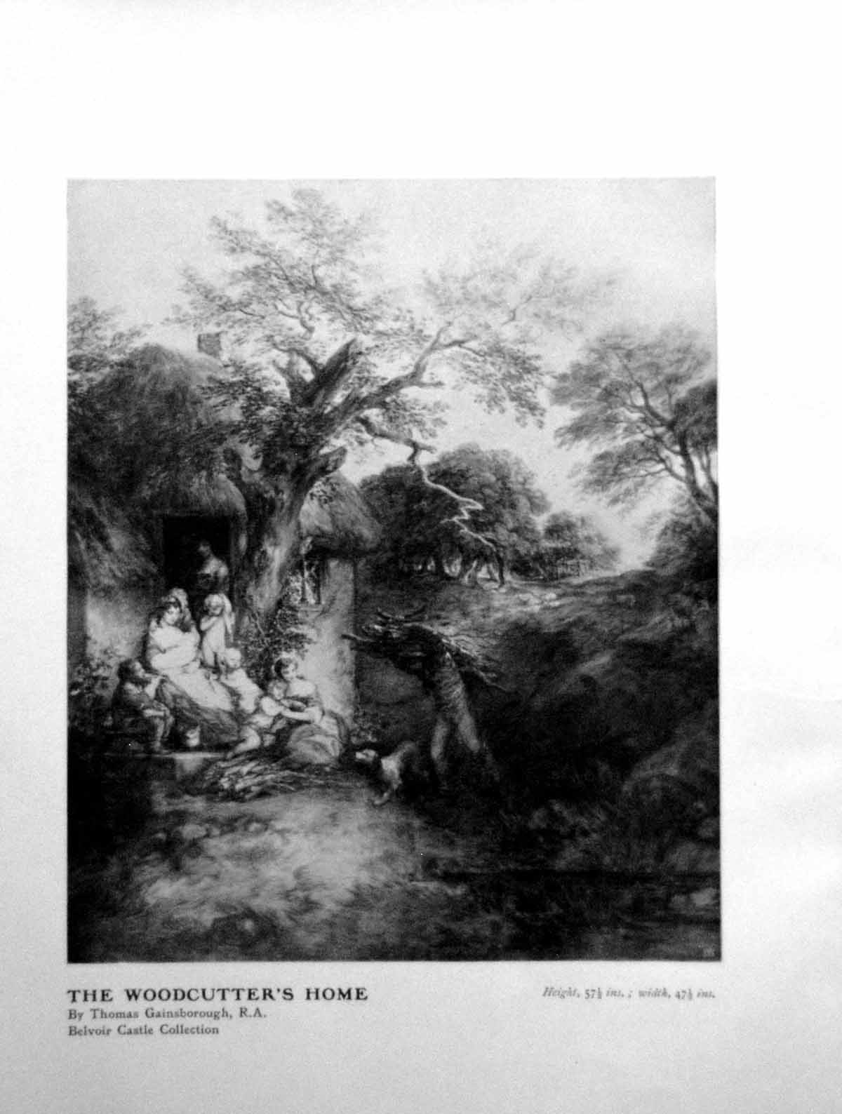 Old Antique Print The Woodcutter'S Home Thomas Gainsborough Family 1903 20th