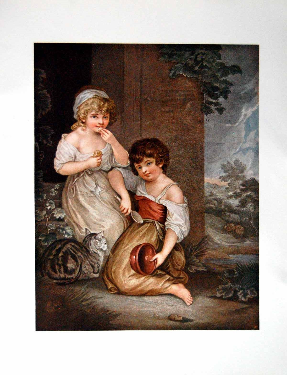 Antique Print Hobbinol And Gandaretta After T Gainsborough Dw Tomkins 1903 20th