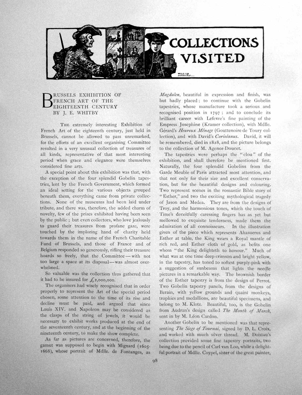 Old Antique Print Brussels Exhibition Frenceh Art The C 18thPages 1904