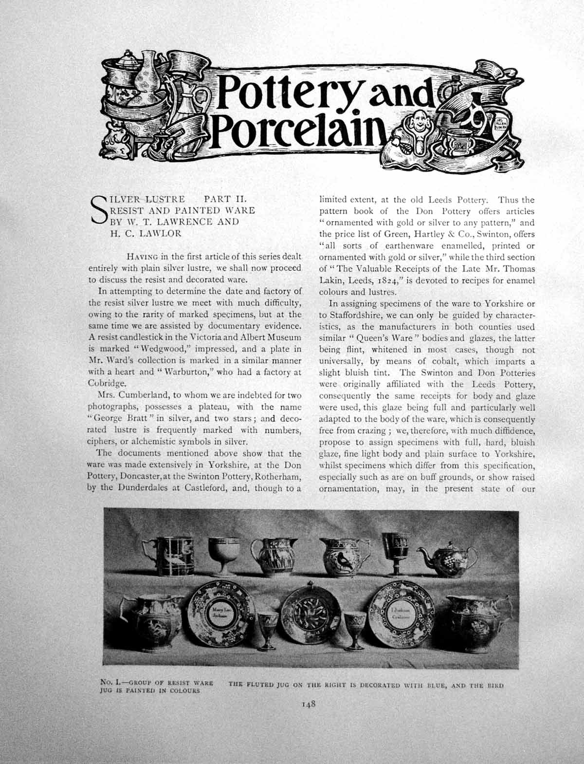 Antique Old Print Silver Lustre Part Ii Resist And Painted WarePages 1904