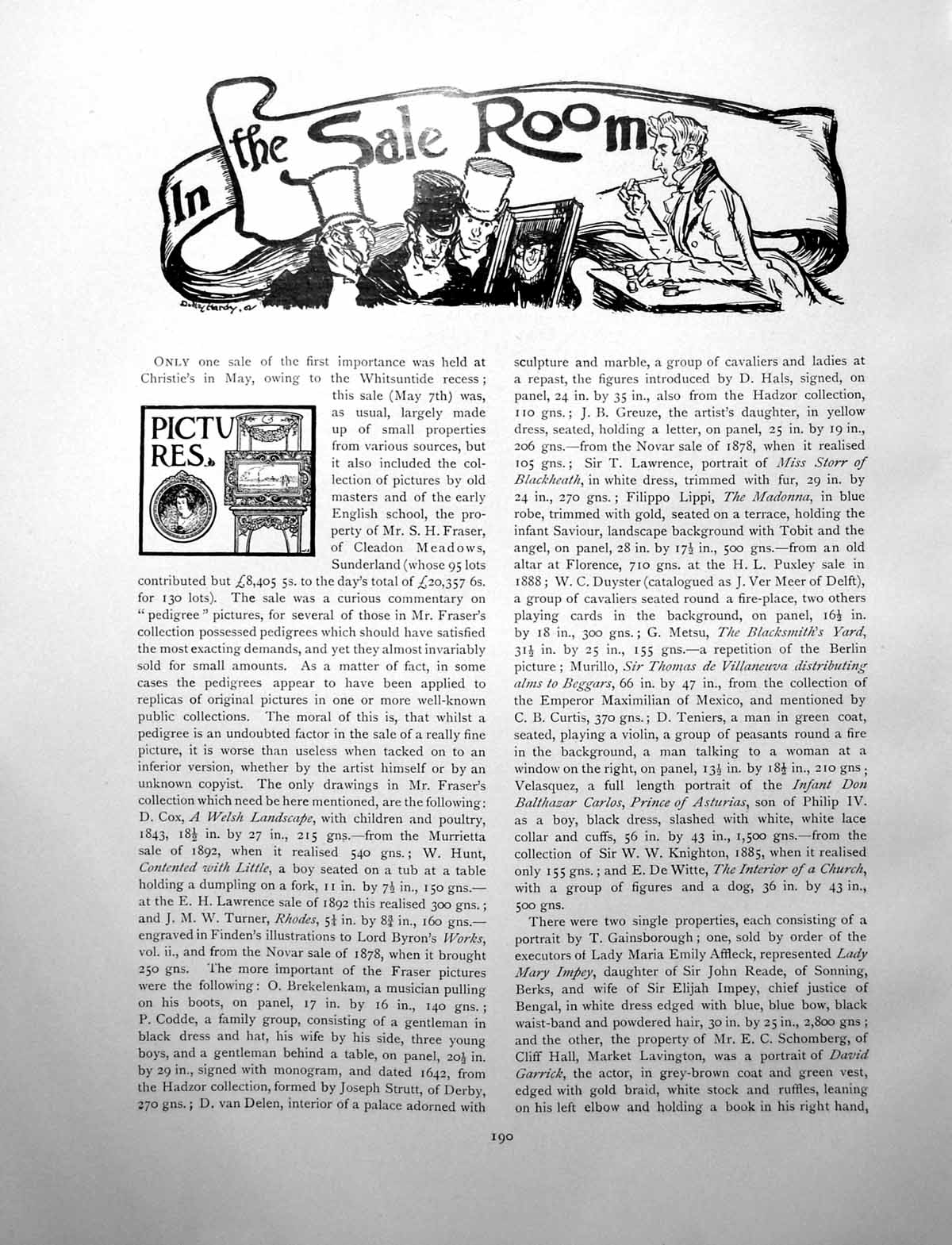 Antique Old Print Sale Room Pictures Books Prices InformationPages 1904