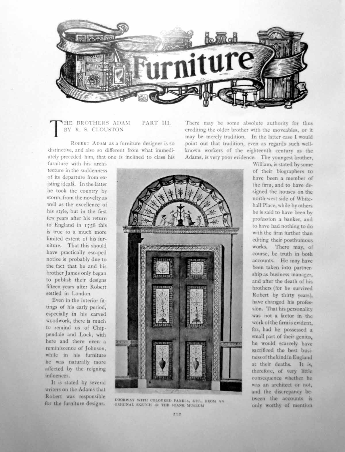 Antique Old Print Furniture The Brothers Adam Part Iii DoorwayPages 1904